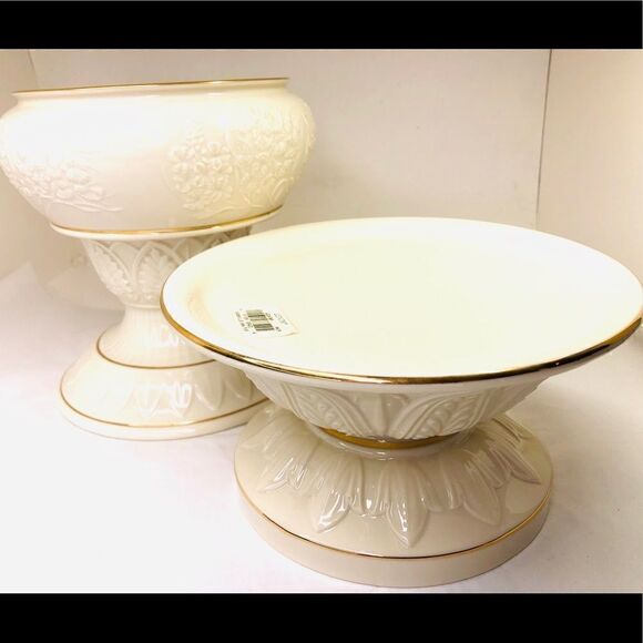 Lenox China Serveware Set: Bowl & 2 Display Bases - Picture 5 of 16